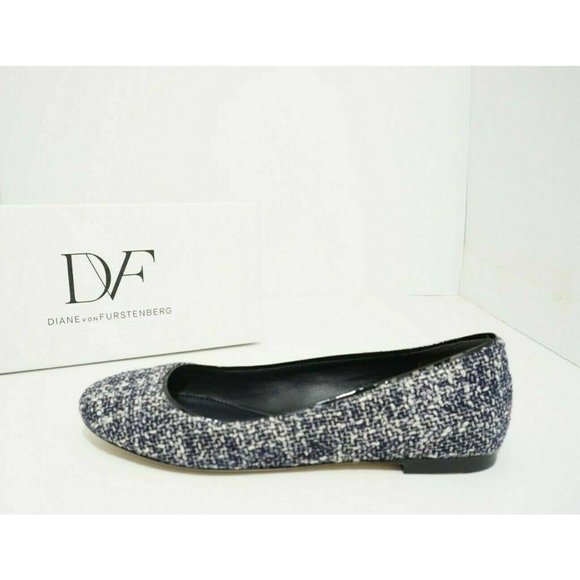 DVF Diane Von Furstenberg Cambridge Women's Slip On Flats Navy White US 7.5 M - Picture 6 of 11